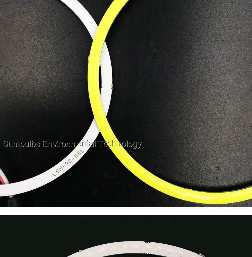 60mm 120mm Angel Eyes COB Lamp DRL LED Daytime Running Light with Driver 5W DC 12-14V for Motorcycle Car Headlight (4)