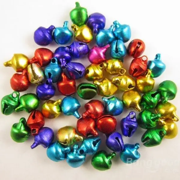 Hot Deal 100 Pcs Mixed Color Iron Christmas Jingle Bells 8x6mm | Украшения и аксессуары