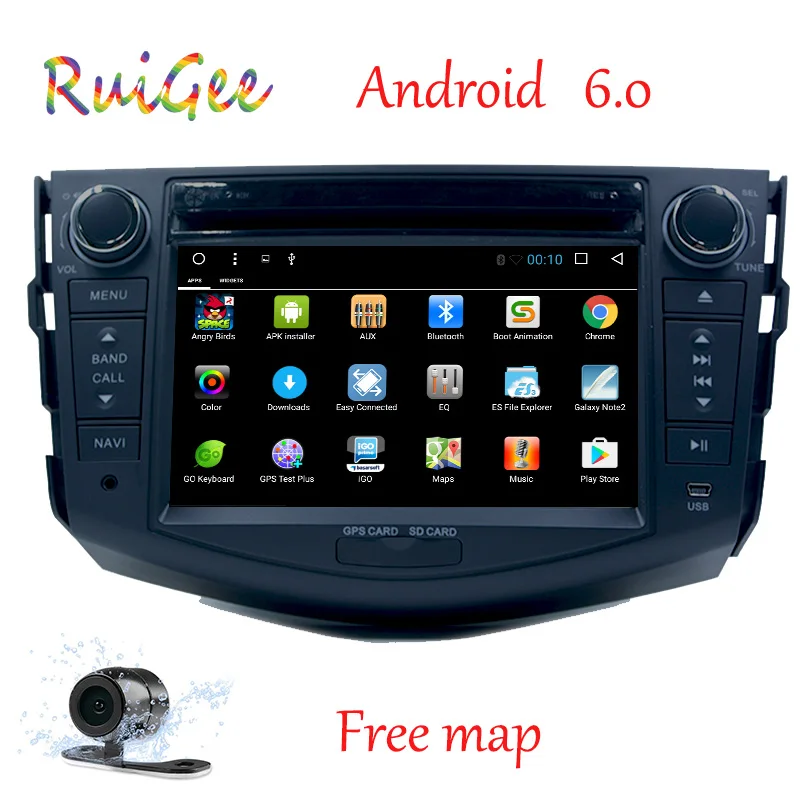 2Din Android 7.1 Car DVD Player Radio Rav4 Audio Video Stereo GPS Navigation RDS 3G 4G Wifi Quad Core 1024*600 Capacitive Screen
