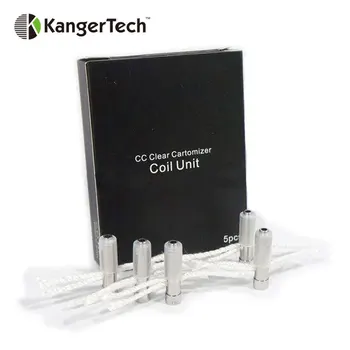 

5pcs/lot KangerTech Coil Vaporizer 1.5ohm 1.8ohm 2.2ohm 2.5ohm E-cig Head for Kanger T2 (eGo Thread) Long Wick CC Atomizer Vape