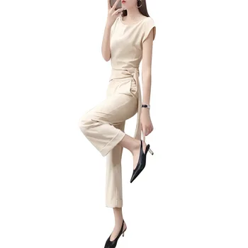 

2019 Women Sets V Neck Bandage Crop Tops Solid Elegant Pants Womens 2 Two Piece Sets Outfits