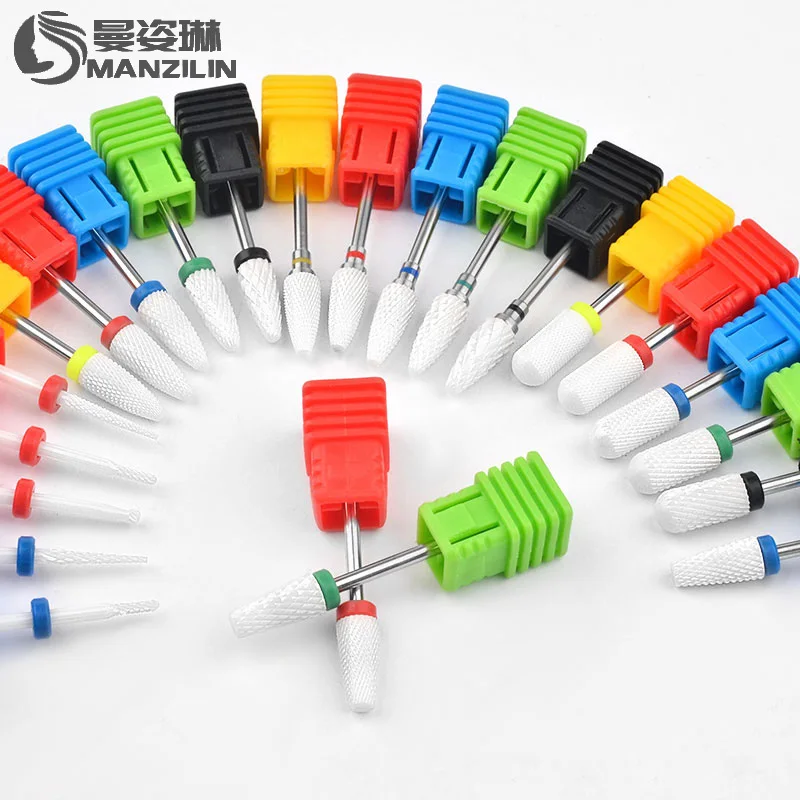 Koop 23 soorten Keramische Nail Boren voor Manicure Machine Accessoires Roterende Elektrische Nail Manicure Cutter Frezen Nail Art Gereedschap