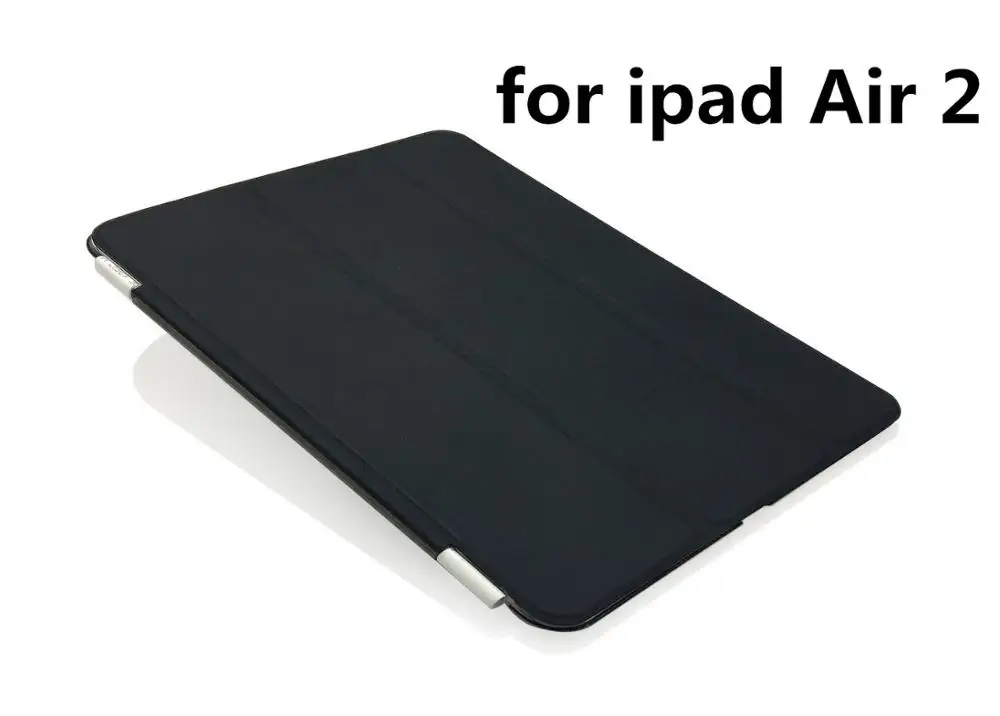Чехол для iPad Air 2 раздельный чехол из искусственной кожи Smart Auto Sleep Wake+ жесткий чехол для ПК для iPad Air 2: A1566'A1567 - Цвет: Air2-F-black