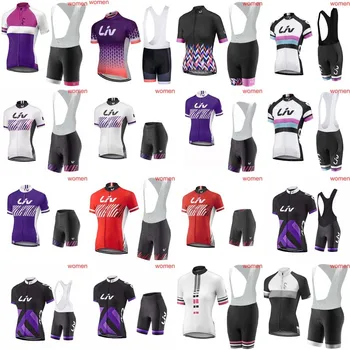 

New Professional Team LIV Women Clothing Cycling Bike bib shorts sets jerseys Short sleeve cycling clothing High quality F0614