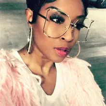 Прозрачные линзы, большие очки, оправа для женщин, металлическая Золотая оправа, очки, модные очки, компьютерные очки 45476