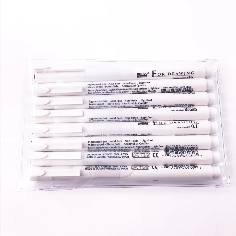 Японские маркеры с тонким наконечником черные чернила 003 005 01 03 05 08 1 0|pigma micron|art