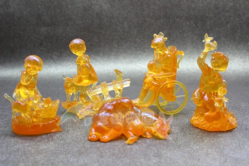 Transparent amber color figure scene Decoration Heidi, Alps series 5pcs/set assemble figure. out of print