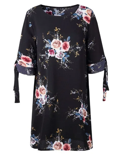Богемное шикарное стильное платье с цветочным принтом и узлом пляжное платье Femme Ete размера плюс платья для женщин 4xl 5xl 6xl Sukienka элегантное платье - Цвет: navy dress