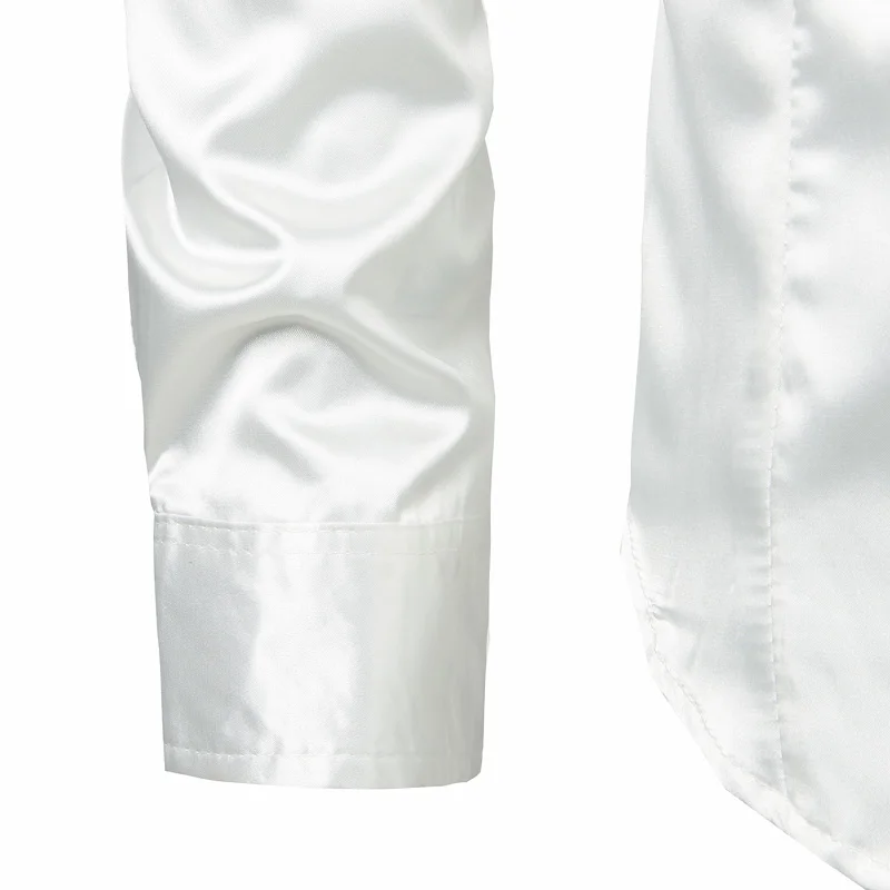 Stylish White Silk Satin Shirt Men Chemise Homme 2018 Casual Long Sleeve Slim Fit Mens Dress Shirts Business Wedding Male Shirt Stylish White Silk Satin Shirt Men Chemise Homme 2018 Casual Long Sleeve Slim Fit Mens Dress Shirts Business Wedding Male Shirt