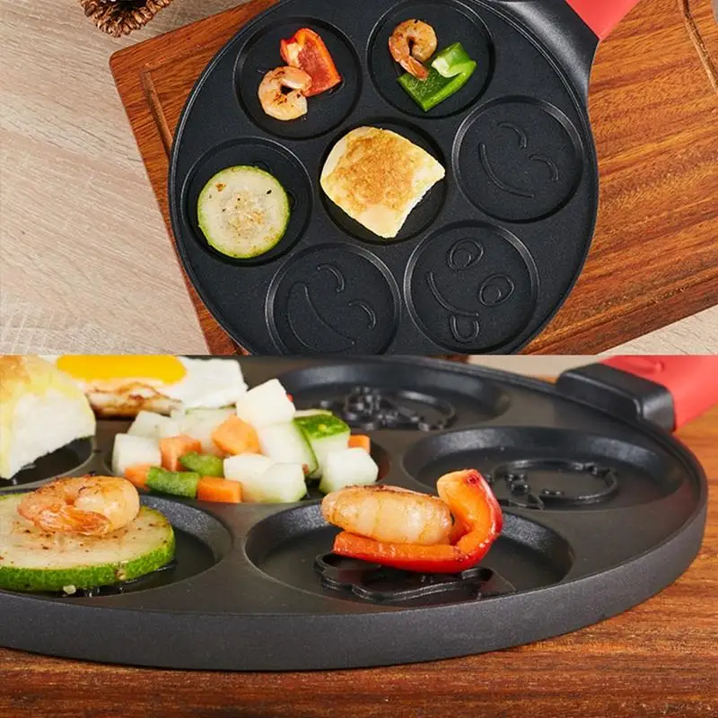 Сковородка для блинчиков Fun Enjoy Mini 7 Hole Pancake сковородка для омлета Двухслойное антипригарное покрытие вафли блинчики Pan