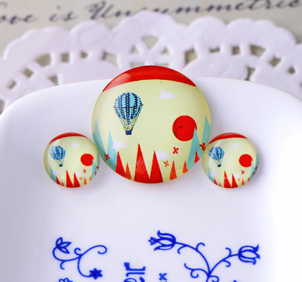 

12mm 25mm Photo Glass Cabochons Art Cameo Set Handmade Bases Settings I7759 Deer Puzzle