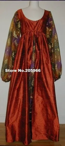 Изготовленное на заказ классическое Итальянское Платье в стиле ренессанса шелковое платье в викторианском стиле/театральное платье/платье для мероприятий