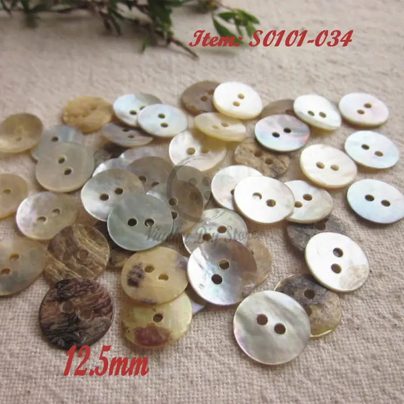 

144pcs 12.5mm 1/2" 2 hole natural shell buttons mother of pear shell buttons for shirt sewing decorative accessories wholesale