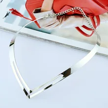 LZHLQ рок V Металл частичный полый воротник колье для женщин индивидуальность себе ключицы ожерелье Мода колье Femme