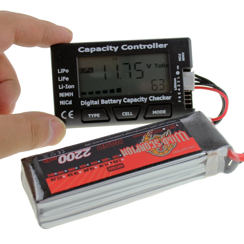 

Hot Sale RC CellMeter-7 Digital Battery Capacity Checker LiPo LiFe Li-ion Nicd NiMH Battery Voltage Tester Checking CellMeter 7