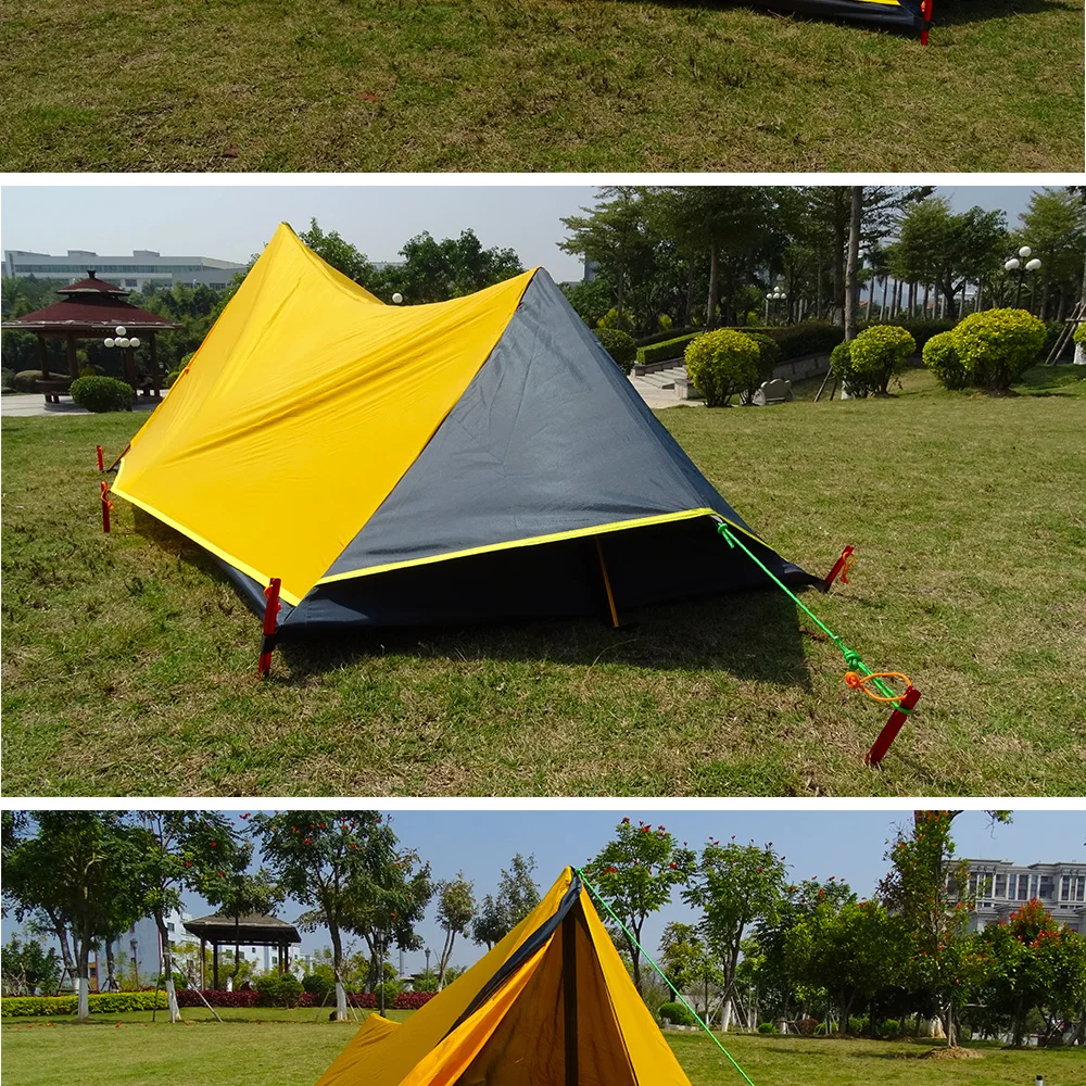 Barraca de Acampamento Torre Ultraleve Tenda Pessoa Caminhadas Montanha Mochila Impermeável Único Bivvy 20d Silicone um Homem Uma 1 24 de acampamento caminhadas montanha mochila impermeável único
