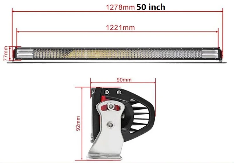 CO светильник Led Bar 22 дюймов 32 42 50 52 ''8D Rampe Led 4-рядный светильник для внедорожного джипа Wrangker Jk Лада Нива 4X4 охотничий трактор