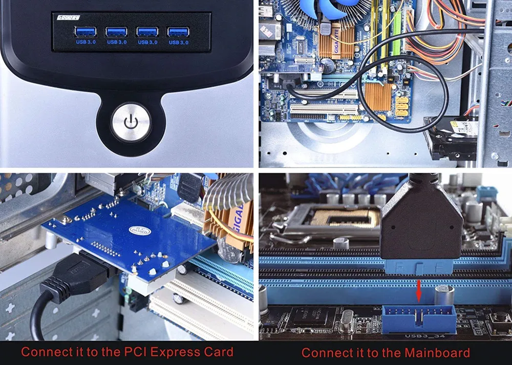 3,5 дюймов флоппи-Бей 4 Порты USB 3,0 металлический передний Панель usb-хаб с 15 Pin SATA Мощность разъем для настольного компьютера