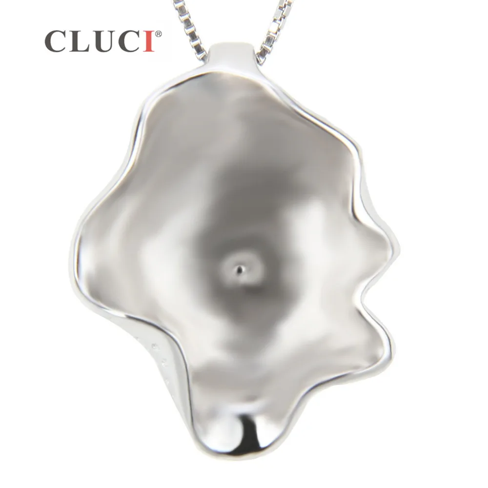 

CLUCI 3pcs wholesale 925 Sterling Silver Shell Pendant for Pearl Mounting Women Silver 925 Jewelry Charms Pendant for Necklace