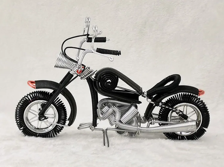Горячая Ручная работа Harley мотоцикл алюминиевый провод модель ручной работы искусство и ремесла алюминиевый провод модель украшения больше цветов