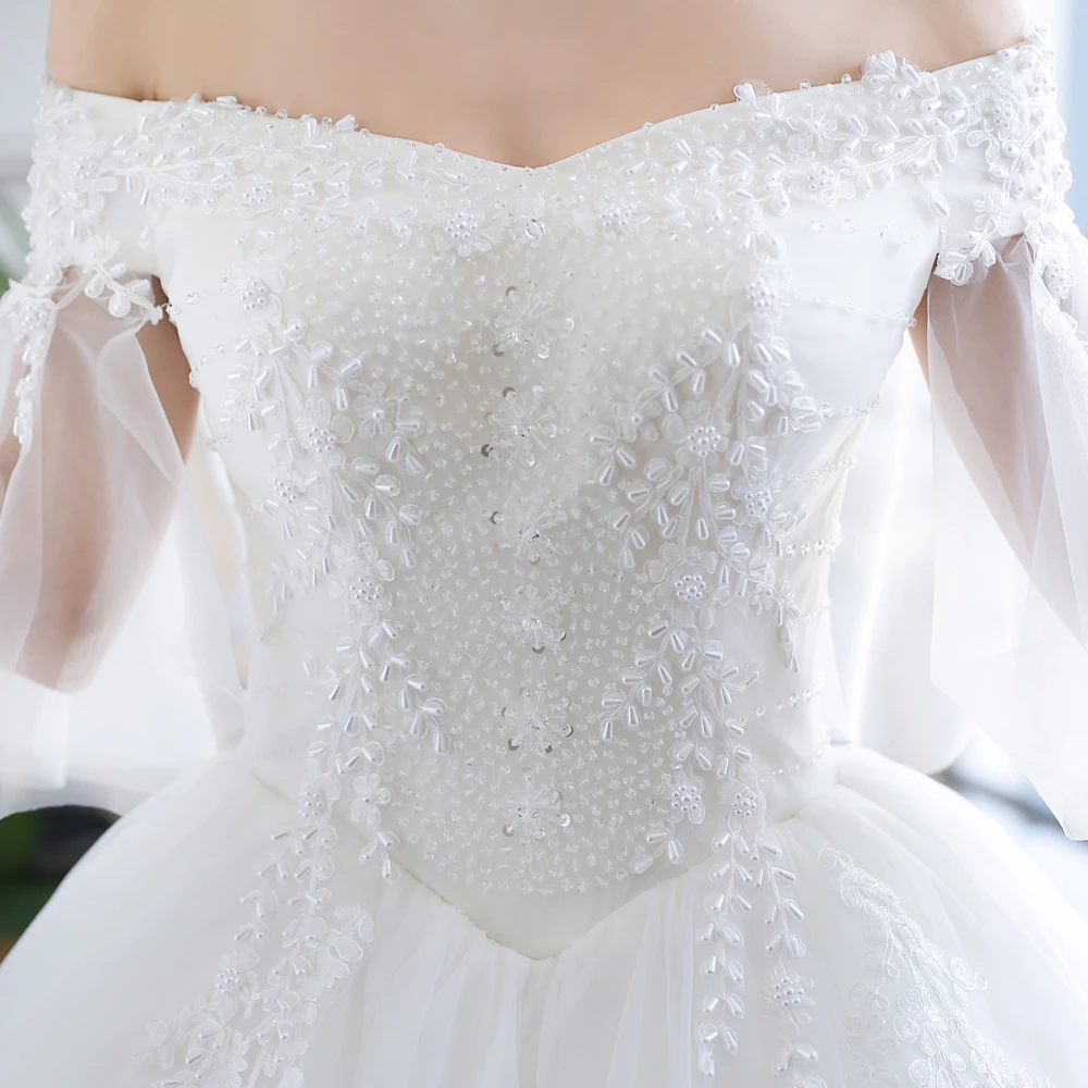Fansmile Новое поступление винтажное кружевное свадебное платье Vestido De Noiva на заказ Плюс Размер Свадебные платья FSM-389F