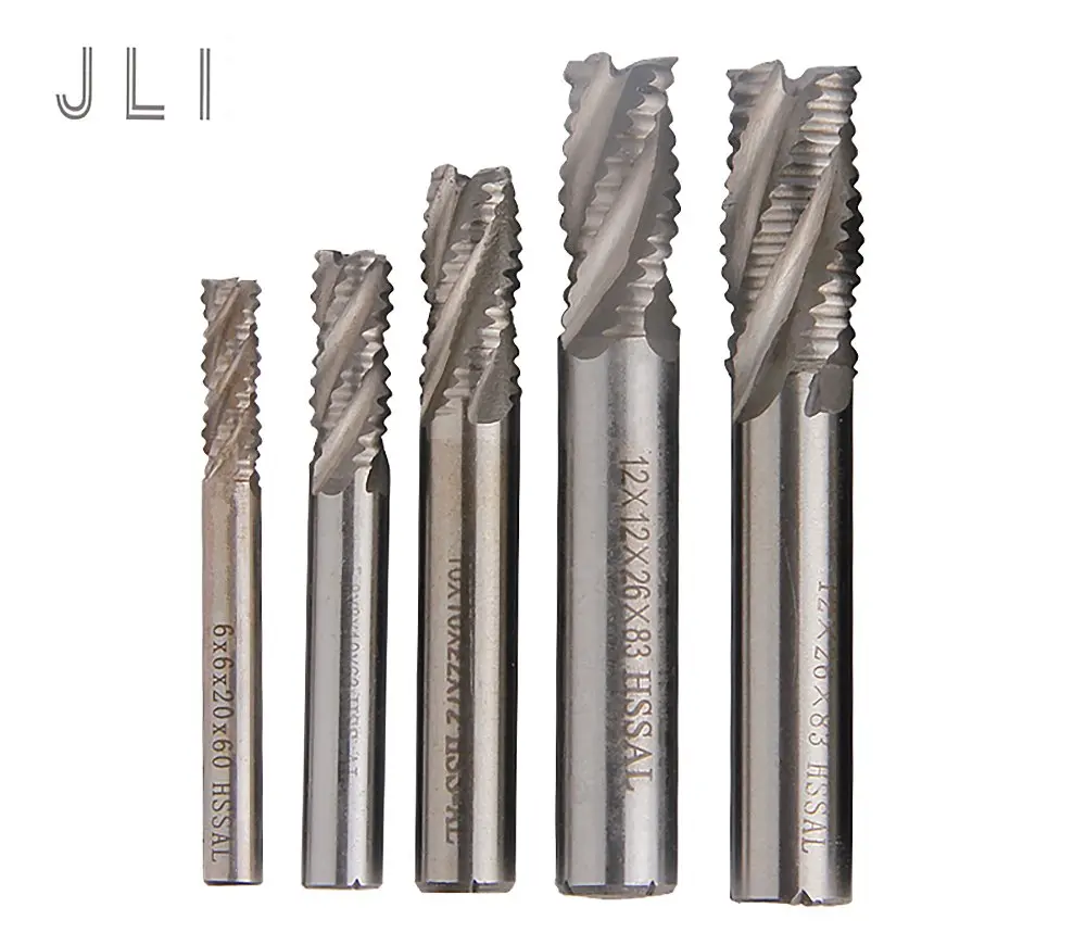 5pcs/set JLI 4 Flutes 6/8/10/12/14mm Roughing Milling Cutter HSS