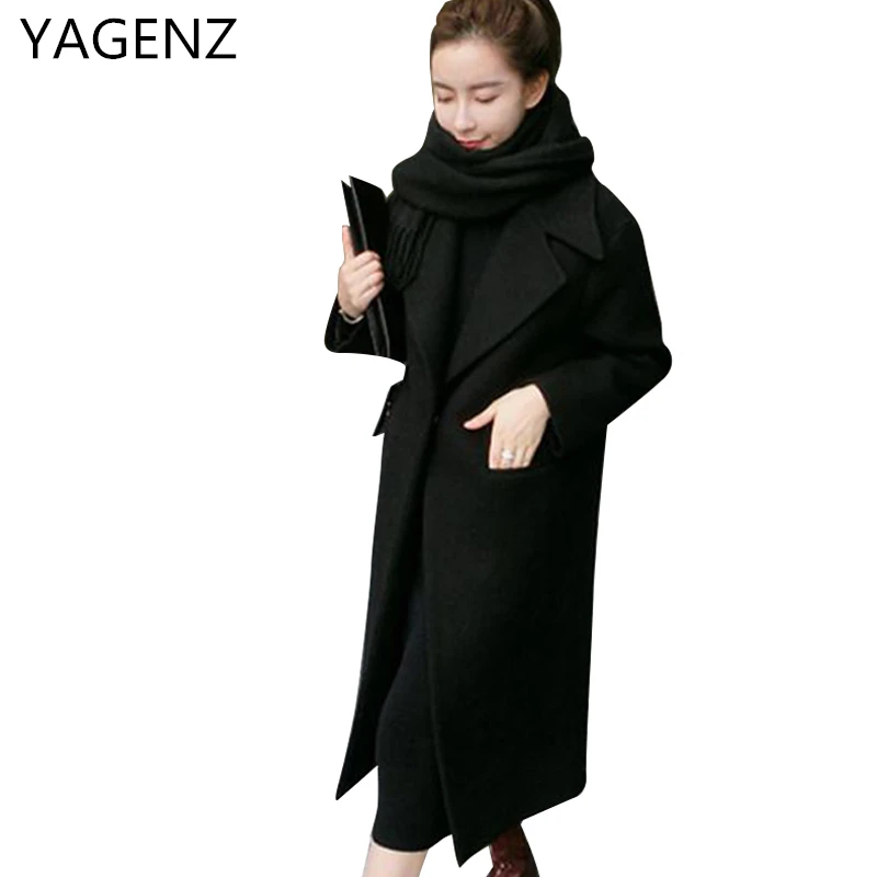 YAGENZ Autumn Winter For Women Jacket Coat 2017 Korea Long