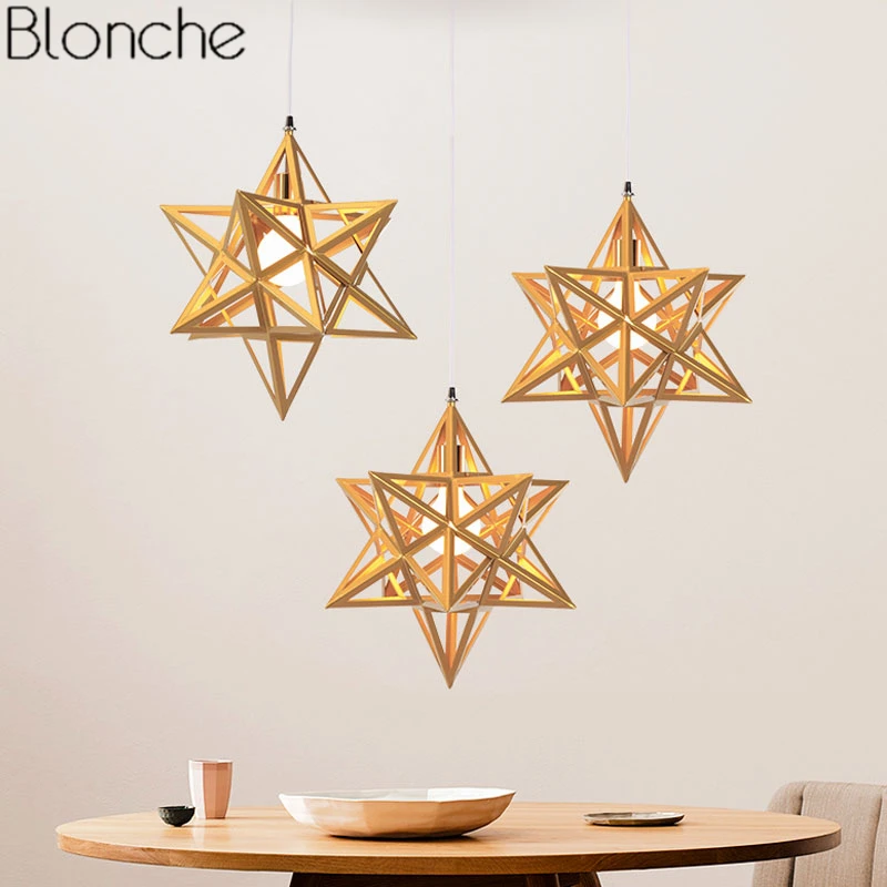 

Nordic Star Pendant Lights Loft Industrial Led Hanging Lamp Modern Dining Room Bedroom Kitchen Light Fixtures Home Art Decor E27