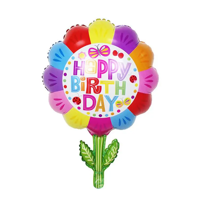 

HAPPY BIRTHDAY Foil Mylar Balloons Flower Helium Balloons Wedding Birthday Party Decoration For Kids Birthday