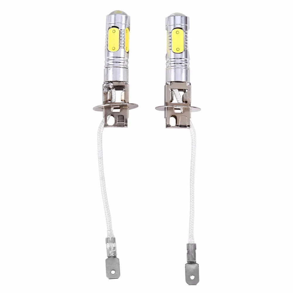 2x H3 Super Bright COB LED White Day Fog Tail Turn DRL Head Car Light Lamp