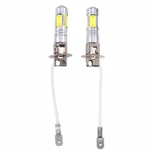 2x H3 Super Bright COB LED White Day Fog Tail Turn DRL Head Car Light Lamp