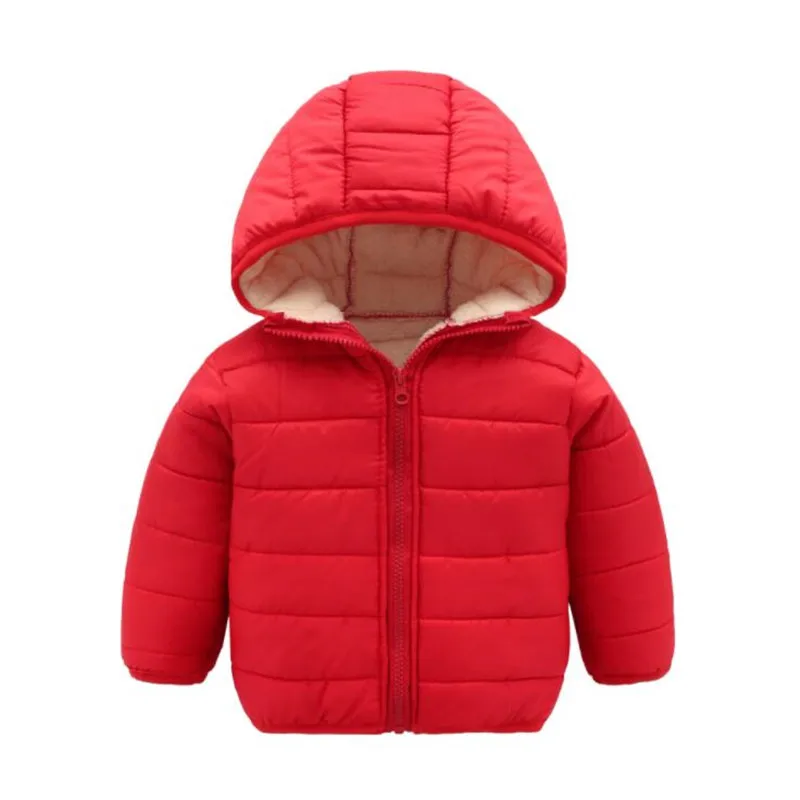 

2018 Autumn New Children's Cotton Coat Plus Velvet Thick Warm Boys Girls Cotton Clothes Hooded Coat Kids Winter Jacket 1-7Y