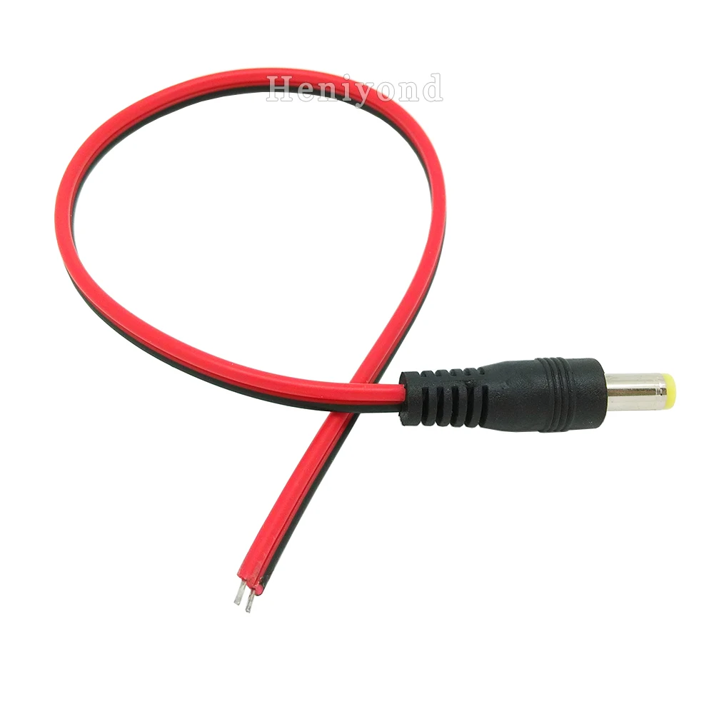 10pcs 5.5*2.1mm Male Plug DC12V Power Pigtail Cable jack For CCTV Security Cameras Connector Free Shipping