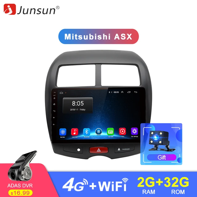 Junsun г 2 г + 32 г Android 4G 8,1 автомобильный Радио Мультимедиа Видео Аудио плеер WiFi навигация gps для Mitsubishi ASX 2010-2018 2 Din