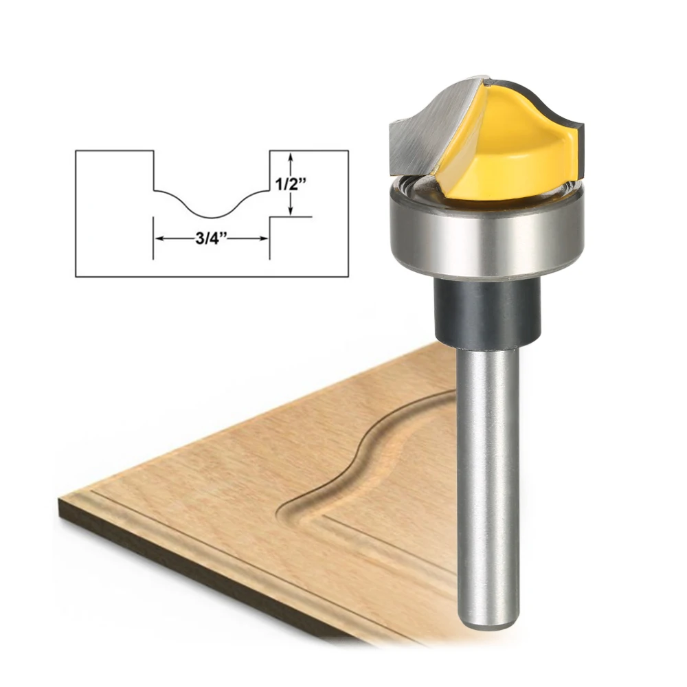 1/4 "хвостовик профиль паз шаблонный Маршрутизатор биты деревообрабатывающие фрезы цементированные карбида отделкой фрезы вырезка