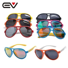 Hot 2016 Fashion Children’s UV400 Polarized Coating Sunglasses Kids Mirrors Eyewear Sun Glasses with Case Cloth EV1233
