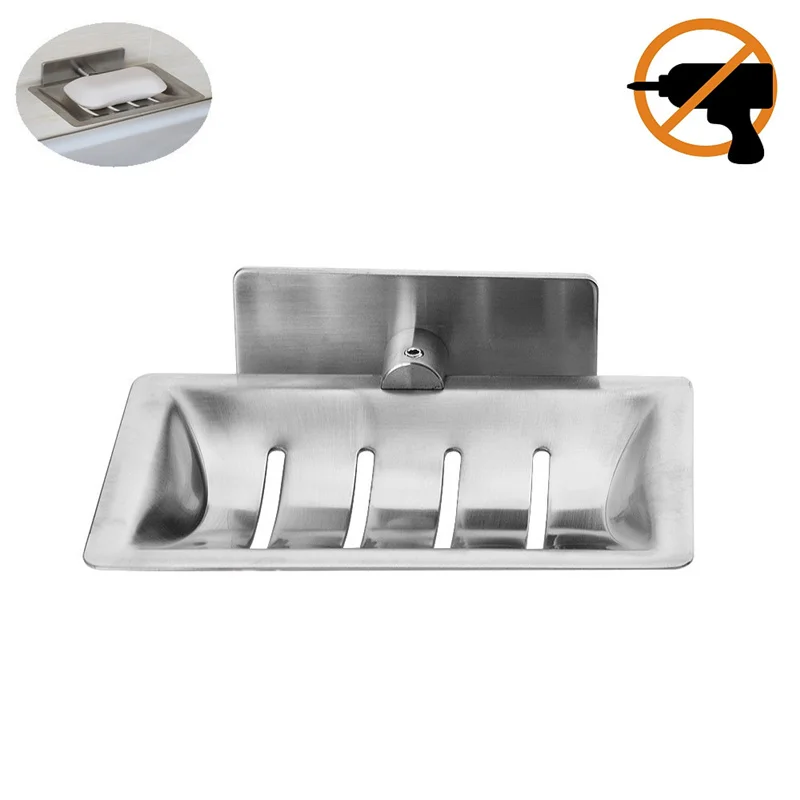 Leyden Stainless Steel Soap Dish Holder Brushed Nickel 3M Adhesive