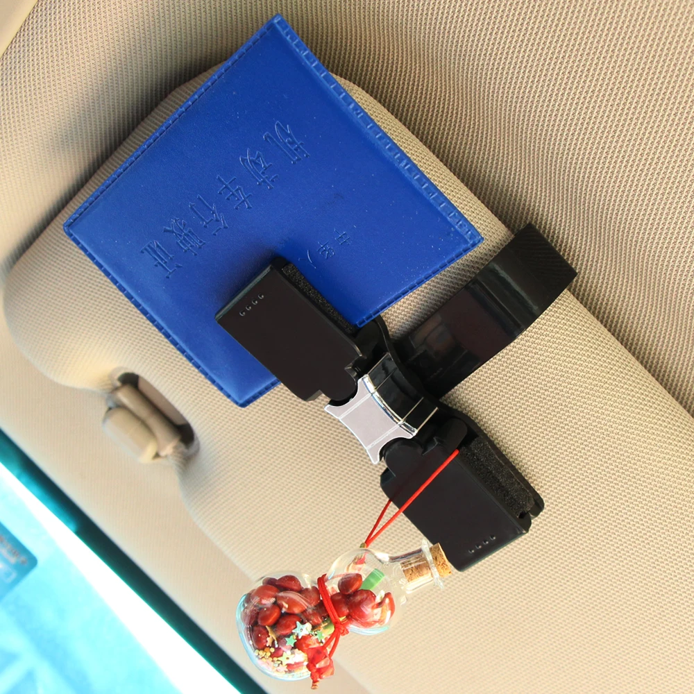 Car Glasses Holder Case Muiti purpose Cards Clip Sun Visor Position For