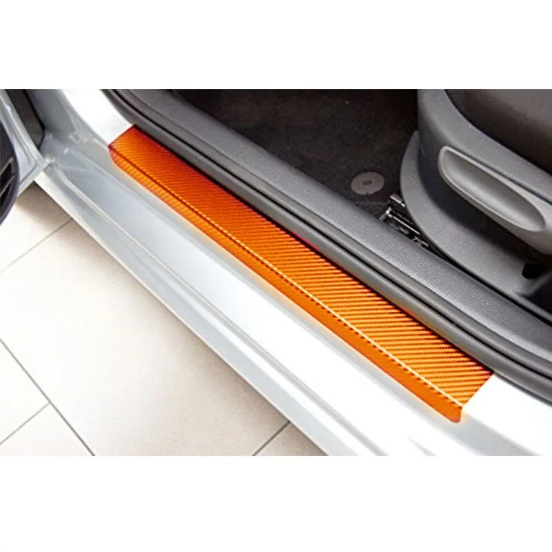 Orange Для Mitsubishi ASX Lancer RVR автомобильный порог Накладка из углеродного волокна наклейка s 4 шт. автомобильный Стайлинг - Название цвета: Orange