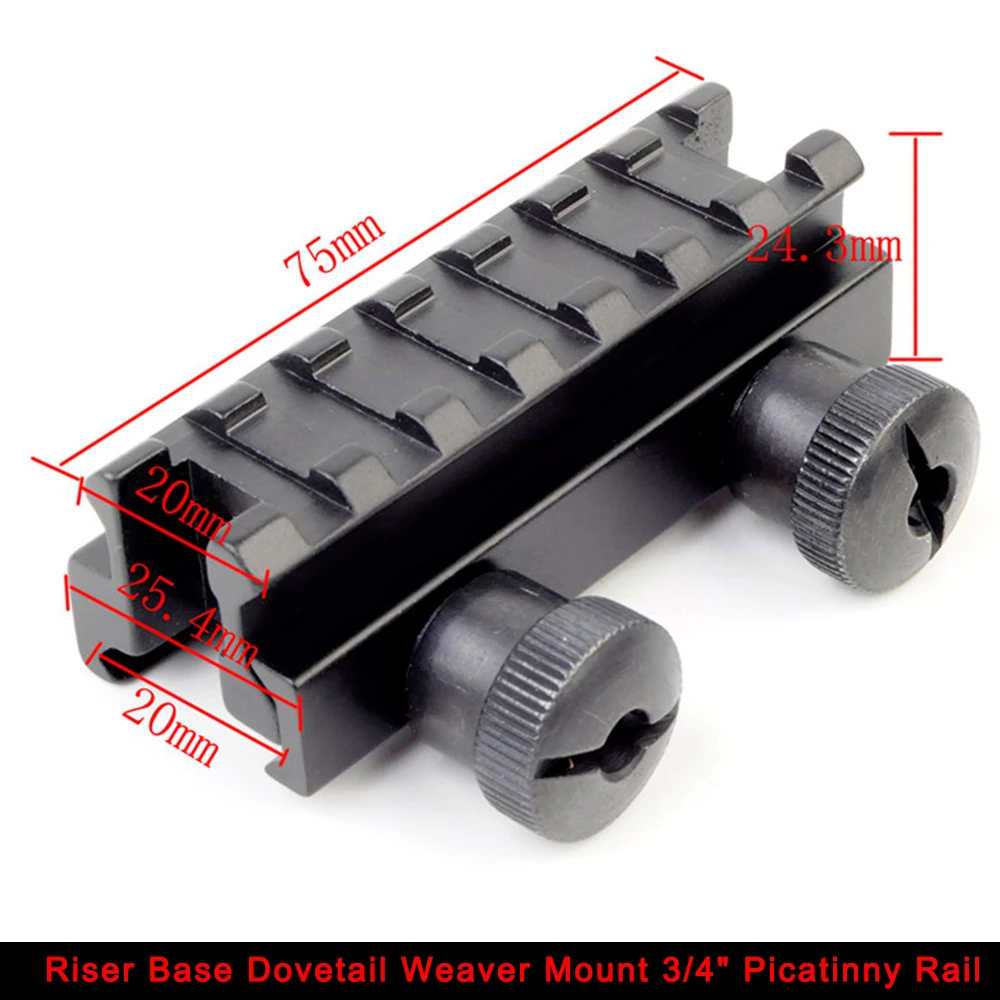 Dovetail Weaver Scope Mount Base 3/4" Picatinny Rail Aluminum Alloy For