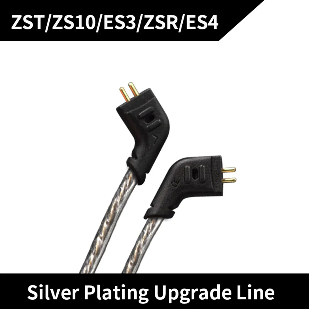

KZ Headphone Wire 0.75mm Pin Earphone plated silver Wire For ZST/ED12/ZSR/ES3 0J Drop Shipping