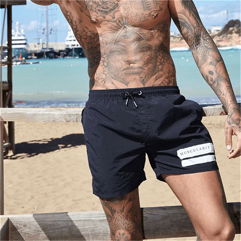 

FRMARO Mens shorts Calf-Length gyms Fitness Bodybuilding Casual Joggers workout Brand sporting shorts Men Sweatpants 2019