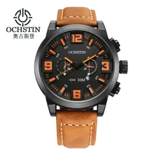 OCHSTIN Watches Men Luxury Brand Quartz Waterproof Analog Leather Strap Military Watch Relogio Clock Men Fashion Style