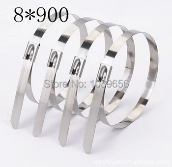 

100PCS 8*900 mm stainless steel CABLE TIES LOCK TIE WRAP Corrosion Resistance
