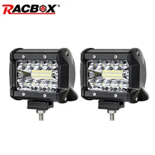 4 inch 60W LED Light Bar Flood Spot Combo Beam 12V 24V LED Driving Working Lamp Extra light for Truck 4WD ATV UTV Motorbike Boat