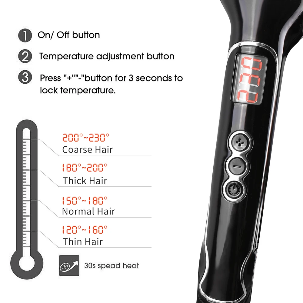 Jual 2019 Standar Rambut Penambah Volume Besi Datar Besi Pelurus Rambut Keriting Digital Besi Datar dengan LCD Display Alat Styling Rambut