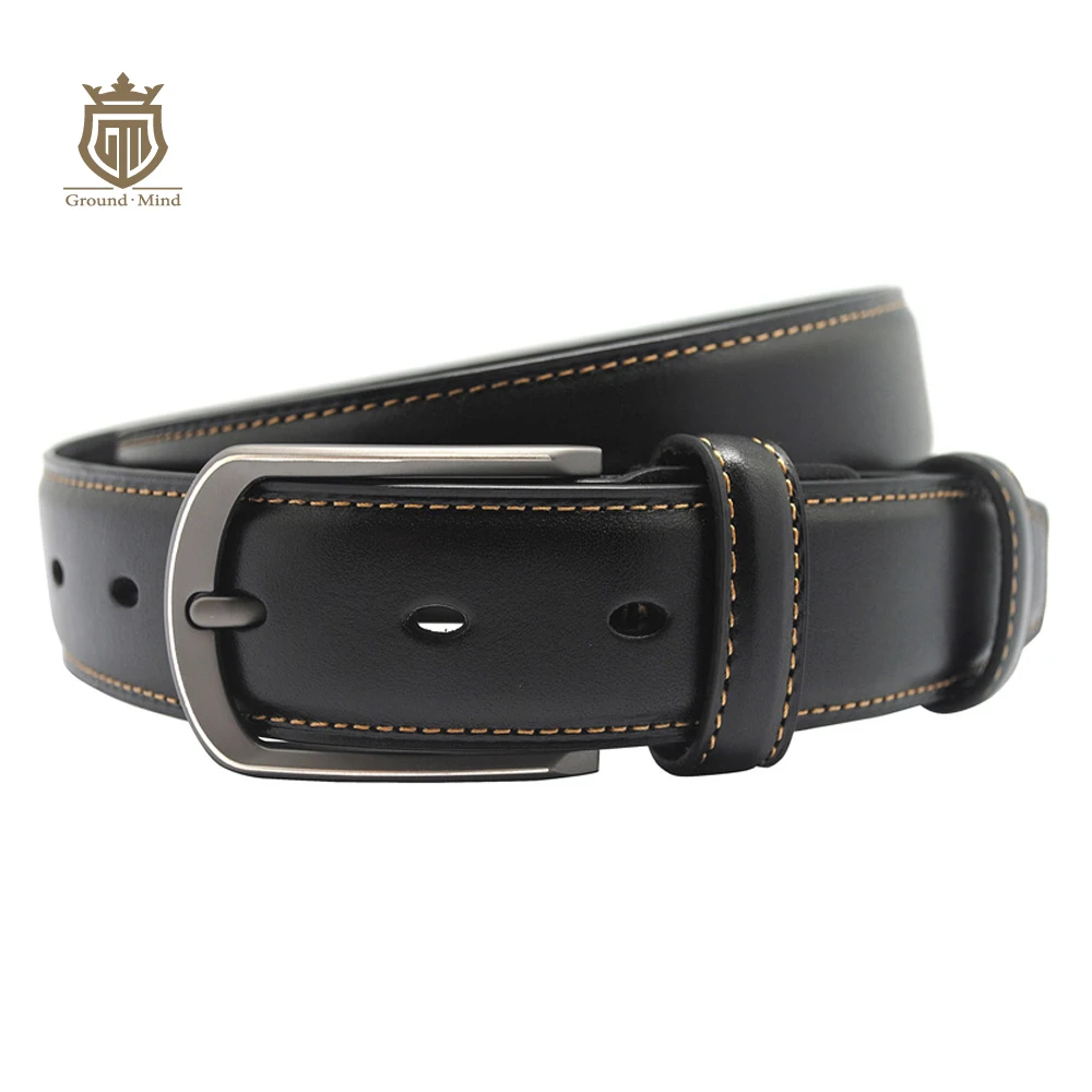 

Mens Italian Leather Belt Luxury Burnished Edge Belts for Men