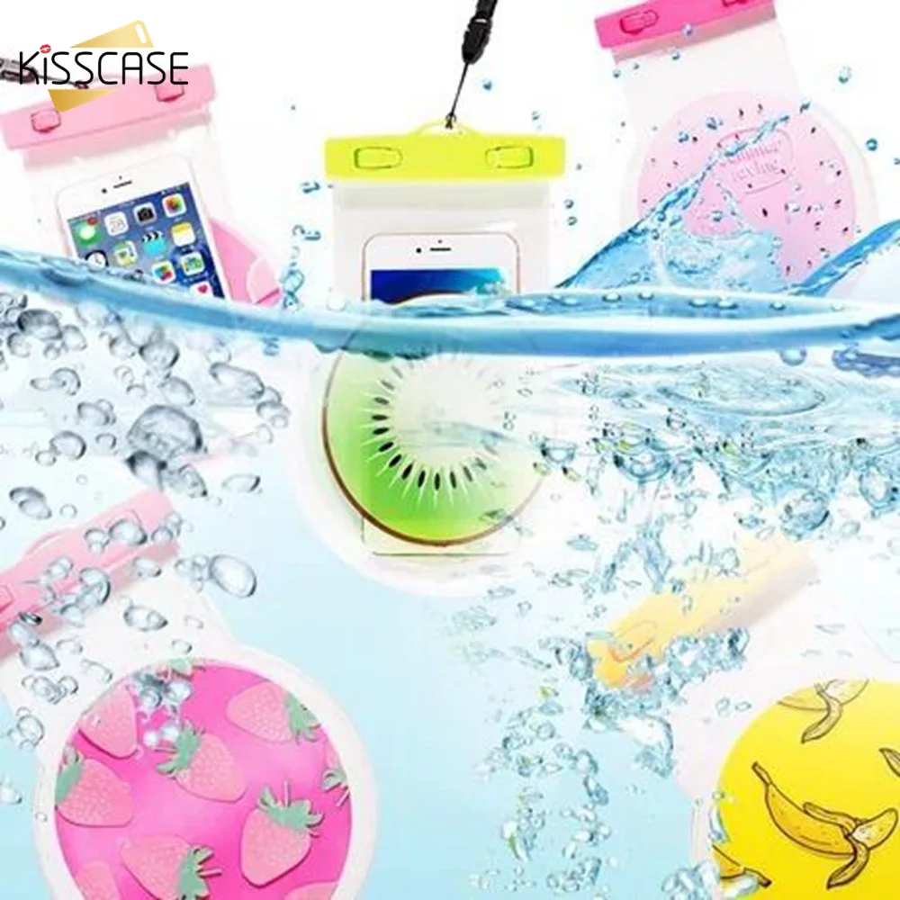 

KISSCASE 5.5 Inch Universal Fruit Pattern Waterproof Pouch For iPhone 7 6s Plus Fashion Cute Waterproof Phone Bag For iPhone 7 6