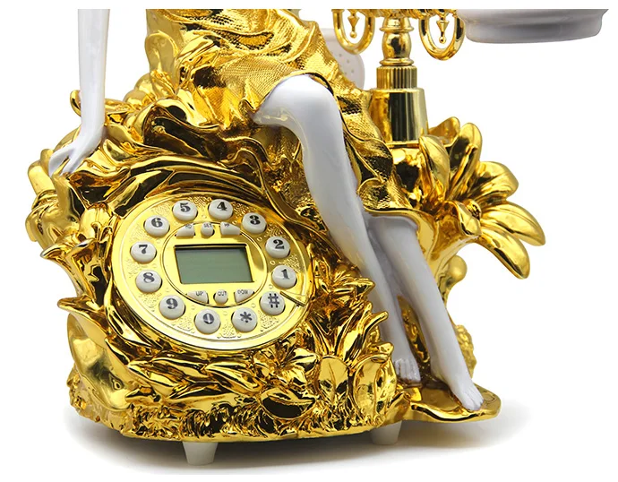Модный античный стационарный телефон из смолы, винтажный домашний телефон, офисный, красивый, с синей подсветкой, античный телефон fixo