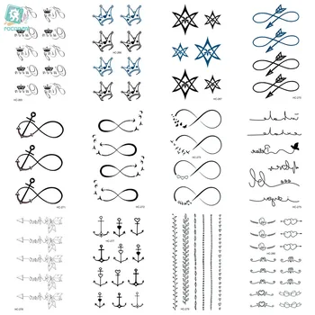 

MB HC-265-285 Body Art Tatoo Black White Drawing Little Element Finger Small Water Transfer Temporary Flash Fake Tattoos Sticker